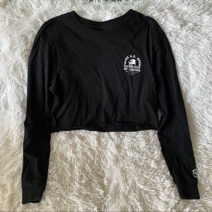 Black Vans “U.S. Open of Surfing” Long Sleeve Crop Top